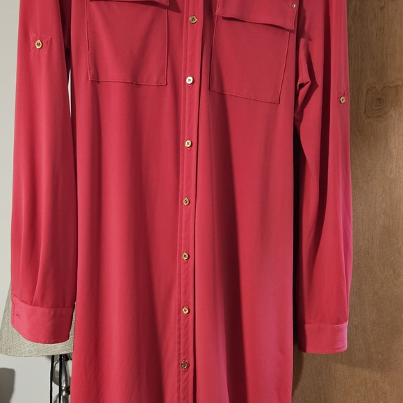 Calvin Klein Dresses & Skirts - Calvin Klein Womens Pink Casual Button-Down Dress